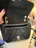 Pre Loved Mulberry Quilted Darley in Black Leather