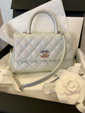 Pre Loved Chanel Coco Top Handle Bag in Iridescent Caviar Leather (Pristine)