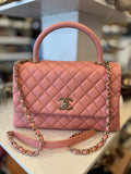 Pre Loved Chanel Coco Top Handle Bag in Pink Caviar Leather (excellent)