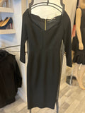 Pre Loved Ronald Mouret Black Fitted Cocktail Dress size UK8