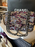 Pre Loved Chanel Flap Bag in Anthracite, Taupe & Bordeaux Matte Sequins (excellent)