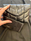 Pre Loved Saint Laurent Toy Puffer Clutch Bag in Black Lambskin with Card Holder (excellent)