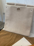 Pre Loved Hermes Toile Interchangeable Her Bag Satchel in Beige Canvas and Tan Leather (pristine - as new ) .