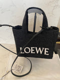 Pre Loved Loewe small black woven raffia x Paula Ibiza tote bag (New)