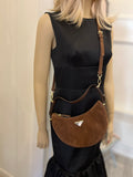 Pre Loved Prada Arque Brown Suede Bag (pristine)