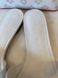 Pre Loved Dolce & Gabbana White Leather Logo Slides UK5