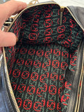 Pre Loved Gucci Britt Boston bag in black leather & interlocking GG