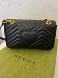 Pre Loved Gucci Marmont Shoulder Bag in Black