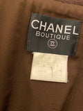 Pre Loved Chanel Brown Wool Crepe Jacket FR42 UK 12