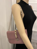 Pre Loved Valentino Garavani Rockstud Glam Bag in Poudre Leather