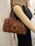 Pre Loved Vintage Dolce & Gabbana Brown Studded Bag