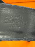 Pre Loved Hermes Premiere Sandals in Navy Glitter & Suede size 5.5 (new)