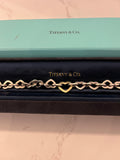 Pre Loved Tiffany & Co Silver and 18ct Gold Heart Link Bracelet