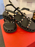 Pre Loved Valentino Garavani black rockstud sandals UK 5