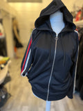 Pre Loved Gucci Track Hoodie Jacket with Crystals on sleeves (excellent)