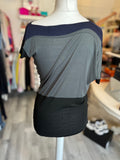 Vivienne Westwood Anglomania Navy & Sage Asymmetric Top M