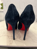 Pre Loved Christian Louboutin Navy Suede Heels Size UK 7 (new)