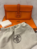 Pre Loved Hermes Jige Elan 29 Clutch in Orange Swift Leather (excellent)