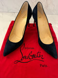 Pre Loved Christian Louboutin Navy Suede Heels Size UK 7 (new)
