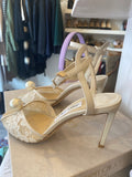 Pre Loved Jimmy Choo Ceam Lace & Pearl UK 4.5