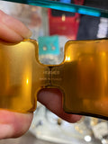 Hermes Olympe Gold Tone & Black Calfskin Cuff