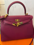 Pre Loved Hermes Kelly 28 in Epsom Tosca Leather With Gold Tone Hardware (new special order)