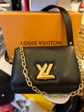Pre Loved Louis Vuitton Twist MM Padded in Black Leather (excellent)
