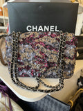 Pre Loved Chanel Flap Bag in Anthracite, Taupe & Bordeaux Matte Sequins (excellent)
