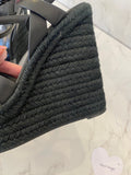 Pre Loved Saint Laurent Tribute espadrille wedge heels in black -UK 7.5