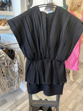 Pre Loved Gucci Pleated Plunging V-Neck Crepe Dress in Black UK 12 (excellent)