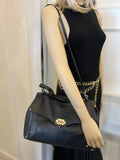 Pre Loved Valentino Garavani Black Leather Rockstud Bag