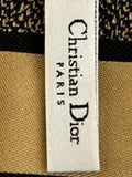 Christian Dior Silk Twilly in Black & Taupe & Leopard