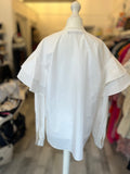Pre Loved Karl Lagerfeld Ruffle Sleeve Top UK12