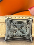 Hermes Artemis Touareg Cuff in Beige Leather Dark Pewter Hardware