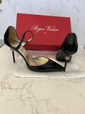 Pre Loved Roger Vivier Black Patent Dorsay Sphere Shoes (new with box) size UK4