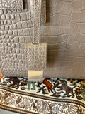 Pre Loved Saint Laurent Small Sac de Jour handbag in grey exotic embossed leather