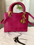 Pre Loved Christian Dior Diorissimo Tote Bag in deep cerise pink