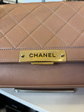 Chanel Quilted Click Flap Bag in Rose Beige Leather