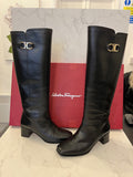Pre Loved Salvatore Ferragamo Black Leather Boots UK 5.5