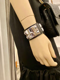 Pre Loved Hermes Collier de Chein Bracelet in Black Leather - Size S