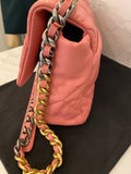 Pre Loved Chanel 19 in Pink Quilted Lambskin Leather - Excellent