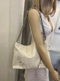 Pre Loved Givenchy Voyou Medium Ecru Leather Shoulder Bag (as new)