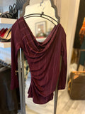 Pre Loved Vivienne Westwood Anglomania Burgundy Asymmetric Top M-L