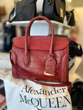Pre Loved Alexander McQueen Heroine Red Croc Handbag