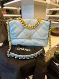 Pre Loved Chanel 19 in Quilted Ombré Blue Denim (new)