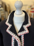 Pre Loved Chanel Jacket in Navy, Red and Cream size 36 uk8 (excellent)
