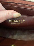 Pre Loved Chanel Single Flap Classic in Dusky Pink & Burgundy - Excellent