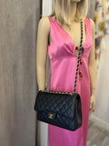 Pre Loved Chanel Double Flap Jumbo in Black Caviar Leather (excellent)