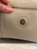 Pre Loved Balenciaga Hourglass Shoulder Bag in Cold Beige Leather