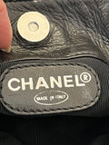 Pre Loved Chanel Vintage Coco Mark Shoulder / Crossbody Bucket Bag in Black Lambskin Leather